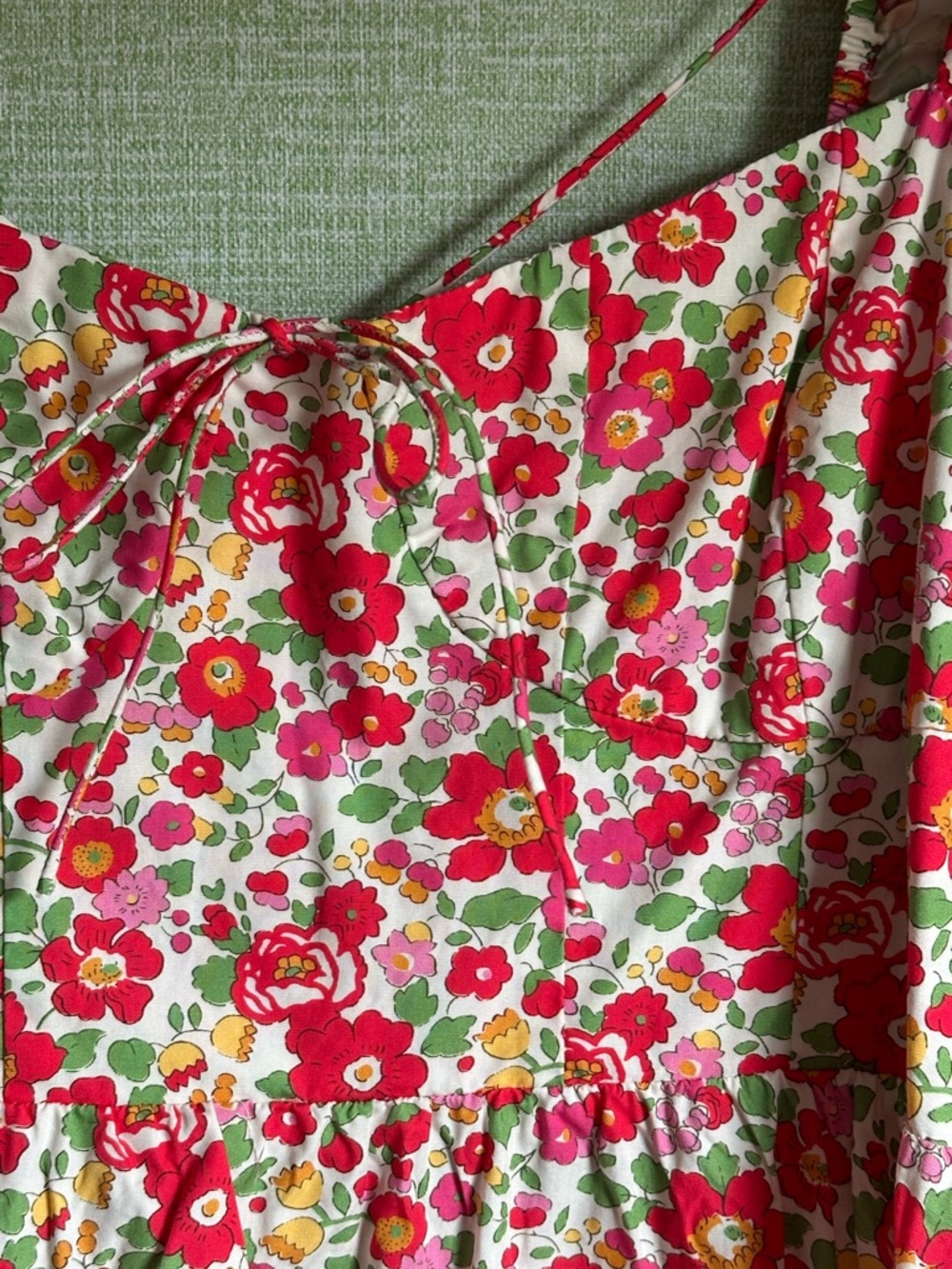 For Love & Lemons Auden Puff Sleeve Floral Mini Dress in Red, NWOT, Size M - Picture 4 of 9